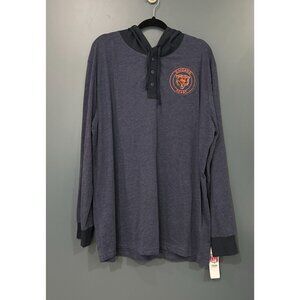 NWT Chicago Bears NFL Team Apparel Hoodie Henley Shirt Men's 2XL Long Sleeve